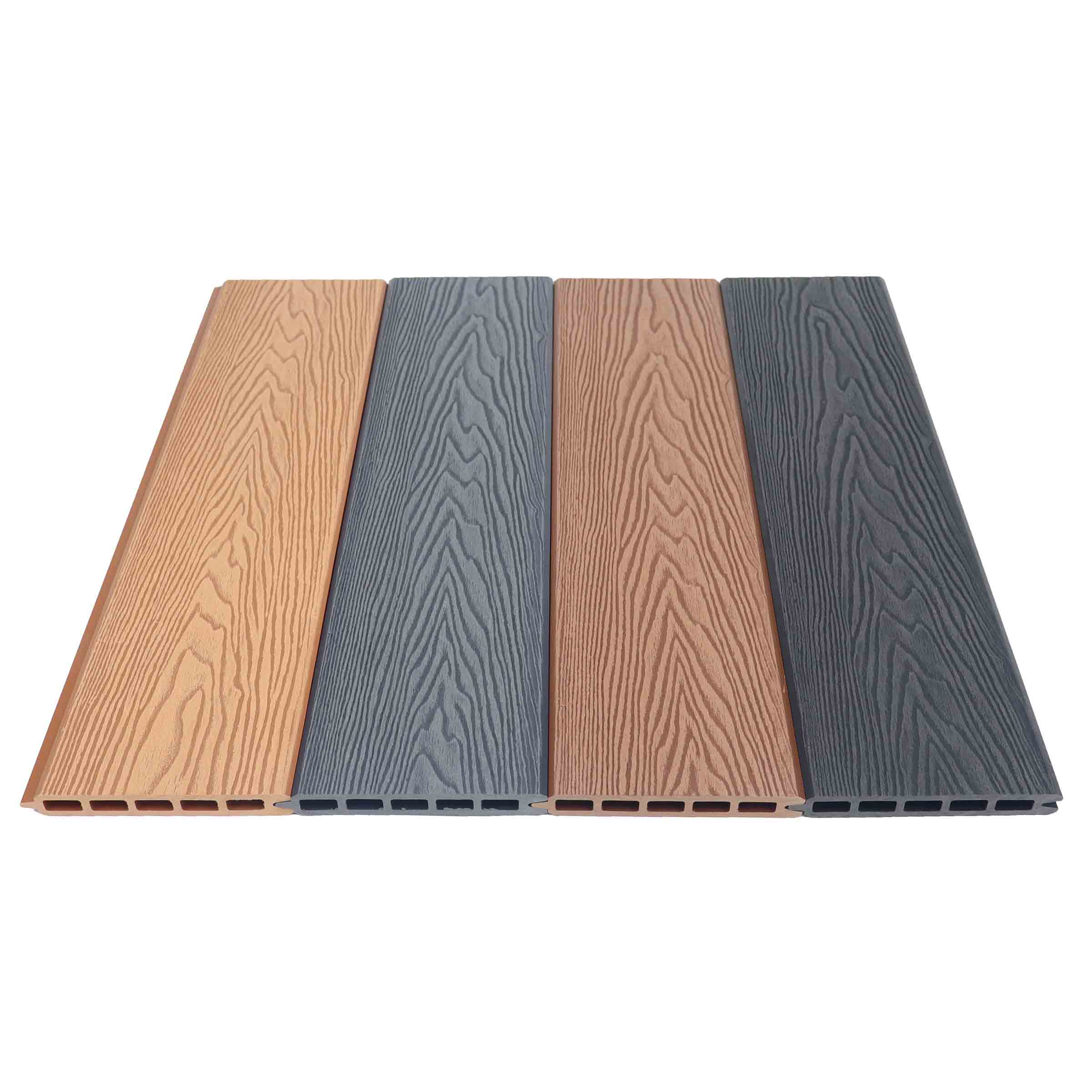 Lightweight Realistic Texture Deep Embossed Wood Grain Hollow WPC Fence Outdoor - SAYRUO