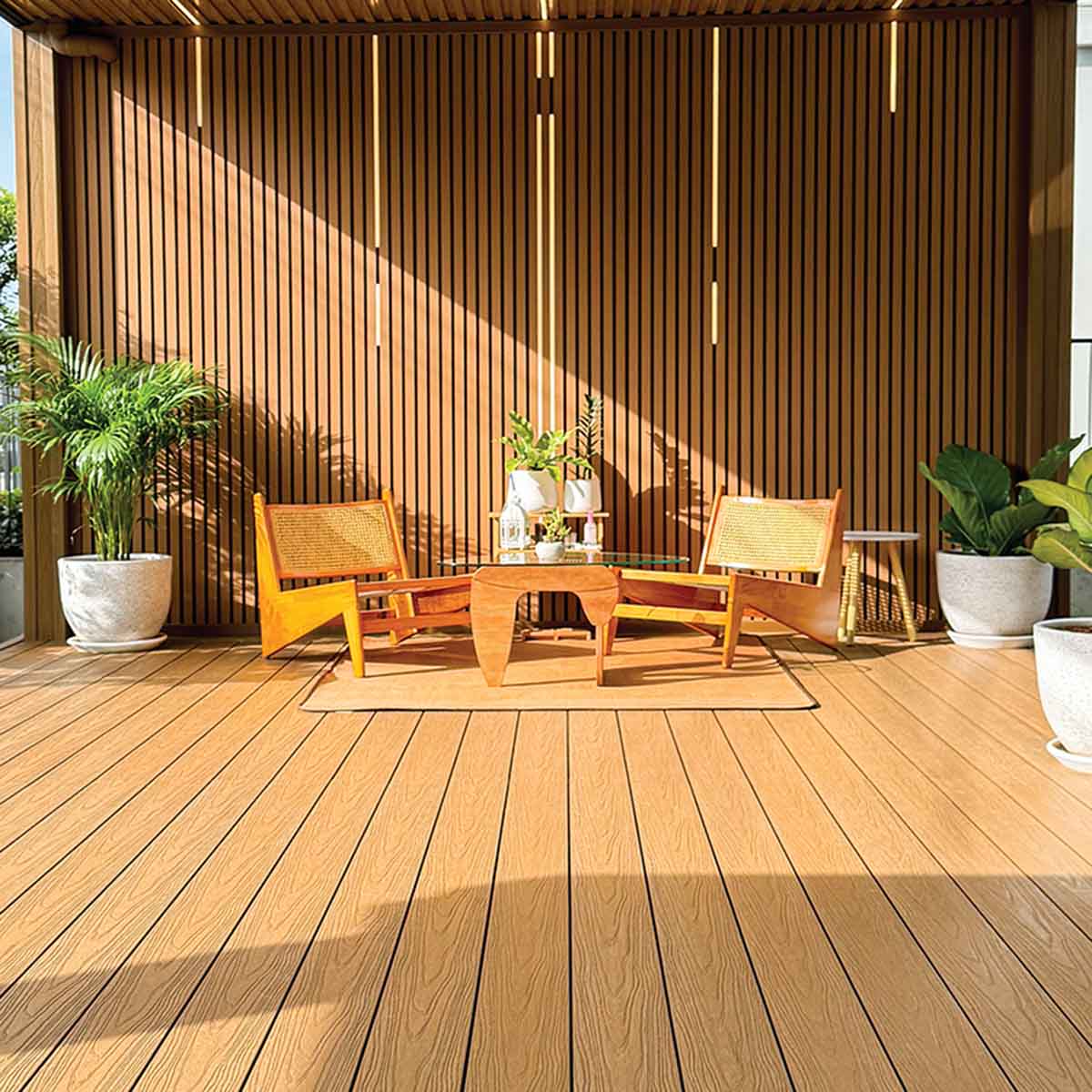 Outdoor Decking Installation Using Co-Extruded WPC Decking